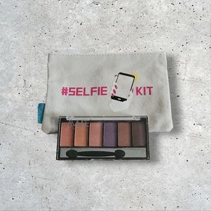 BRAND NEW 6 pc Color Eyeshadow Palette with #SELFIEKIT Makeup Bag Neutral Colors